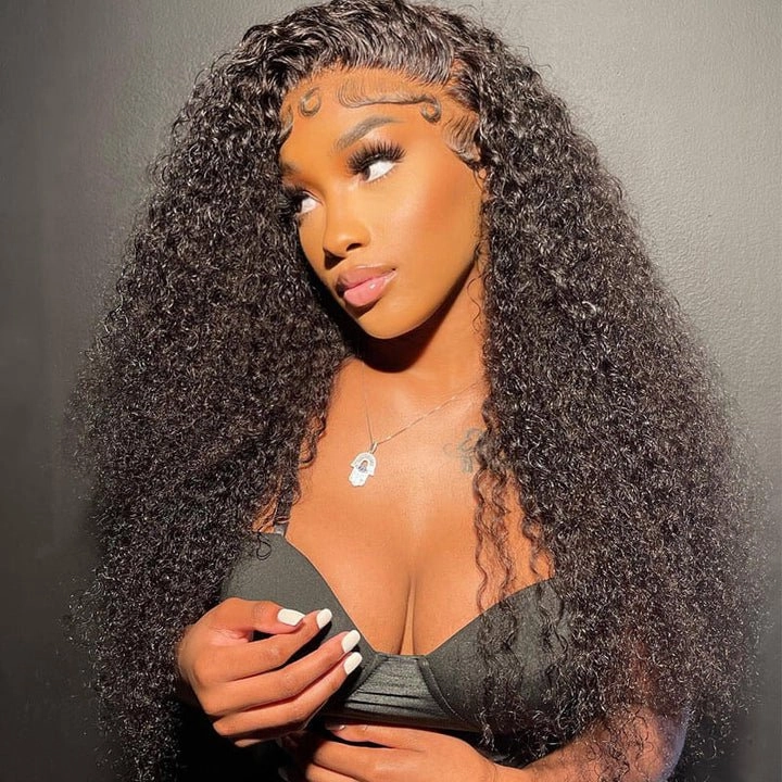 13x4/13x6 HD Transparent Lace Front Wig kinky Curly Hair Pre Plucked Hairline Real Human Hair Wig-Geeta Hair
