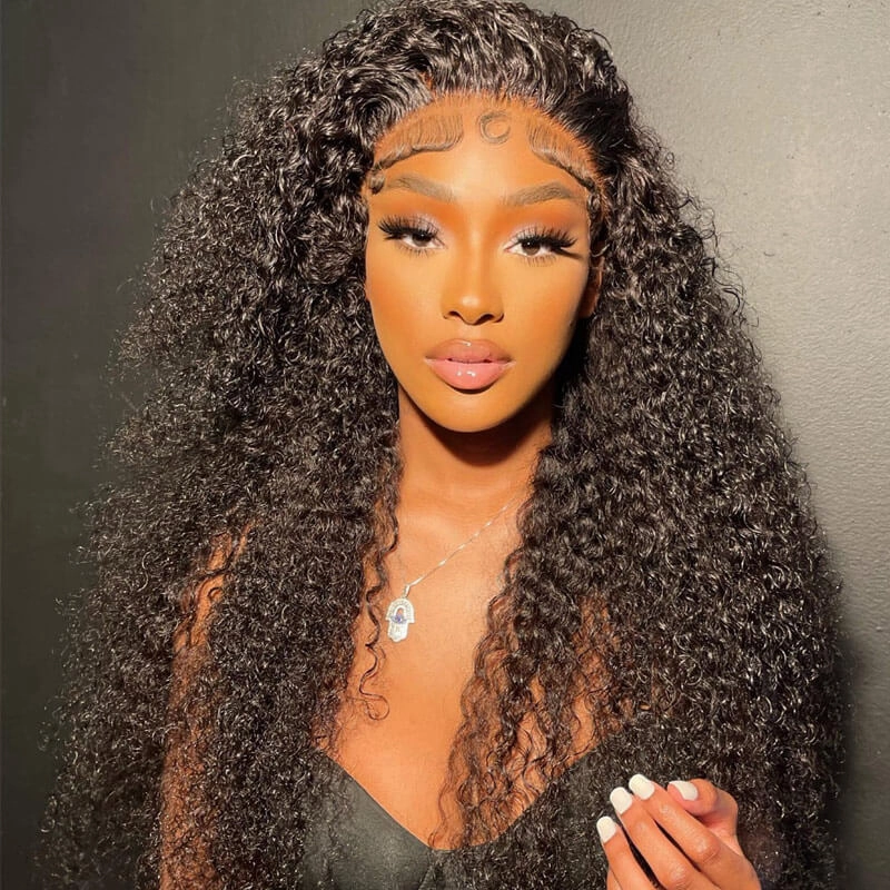 13x4/13x6 HD Transparent Lace Front Wig kinky Curly Hair Pre Plucked Hairline Real Human Hair Wig-Geeta Hair