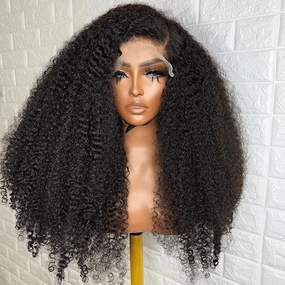 13x4/13x6 HD Transparent Lace Front Wig kinky Curly Hair Pre Plucked Hairline Real Human Hair Wig-Geeta Hair