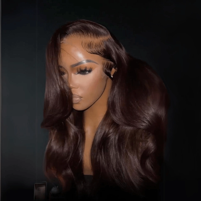 13x4 Brown Body Wave Lace Front Wig HD Lace Frontal Wig Chocolate Brown Colored Human Hair Wigs