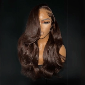 13x4 Brown Body Wave Lace Front Wig HD Lace Frontal Wig Chocolate Brown Colored Human Hair Wigs