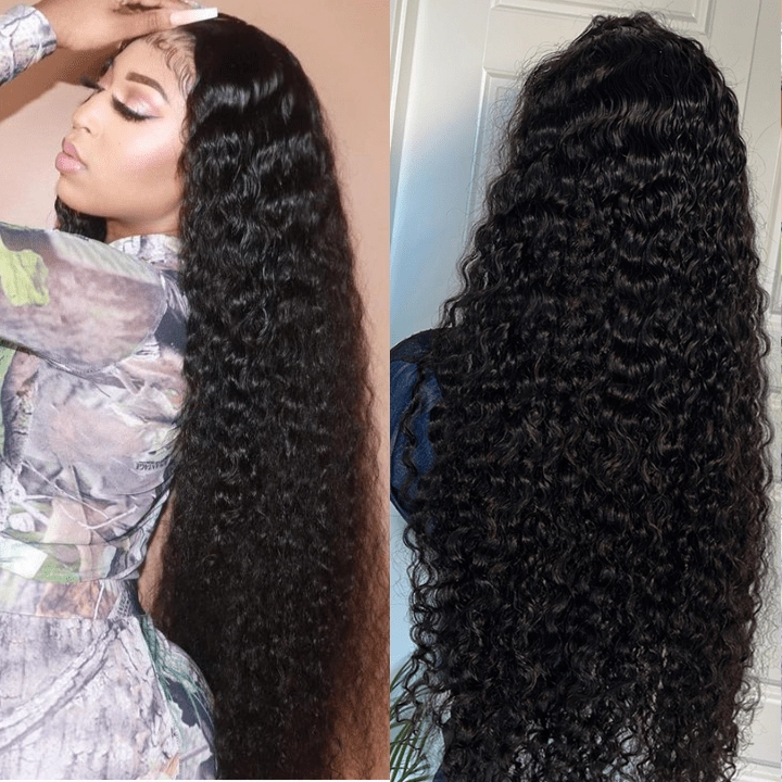24 Hours Shiping $199=30inch Black Curly Hair 13x4 HD Lace Front Wig 100% Virgin Human Hair Wigs Pre Plucked Hairline No Code Needed