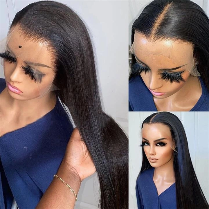 24 Hours Shipping $199=30inch Pre Bleached 13x6 Straight Lace Front Wigs Human Hair 180% Density HD Lace Glueless Wigs No Code Needed