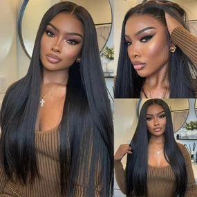 24 Hours Shipping $199=30inch Pre Bleached 13x6 Straight Lace Front Wigs Human Hair 180% Density HD Lace Glueless Wigs No Code Needed