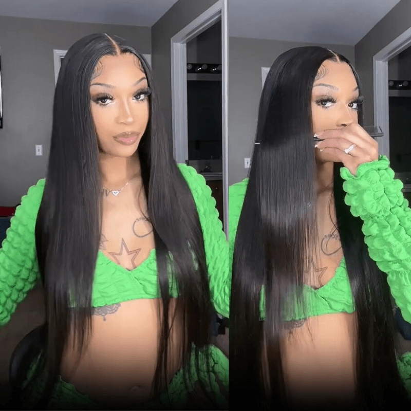 24 Hours Shipping $199=30inch Pre Bleached 13x6 Straight Lace Front Wigs Human Hair 180% Density HD Lace Glueless Wigs No Code Needed