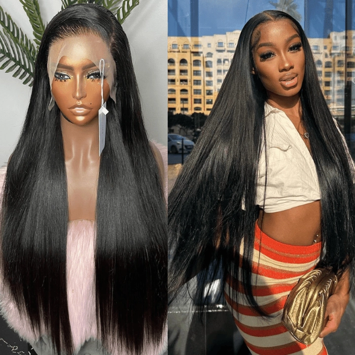 24 Hours Shipping Straight Hair Pre Cut 4x6 HD Lace Front Wig Pre Plucked Natural Hairline 100% Virgin Human Hair Wigs