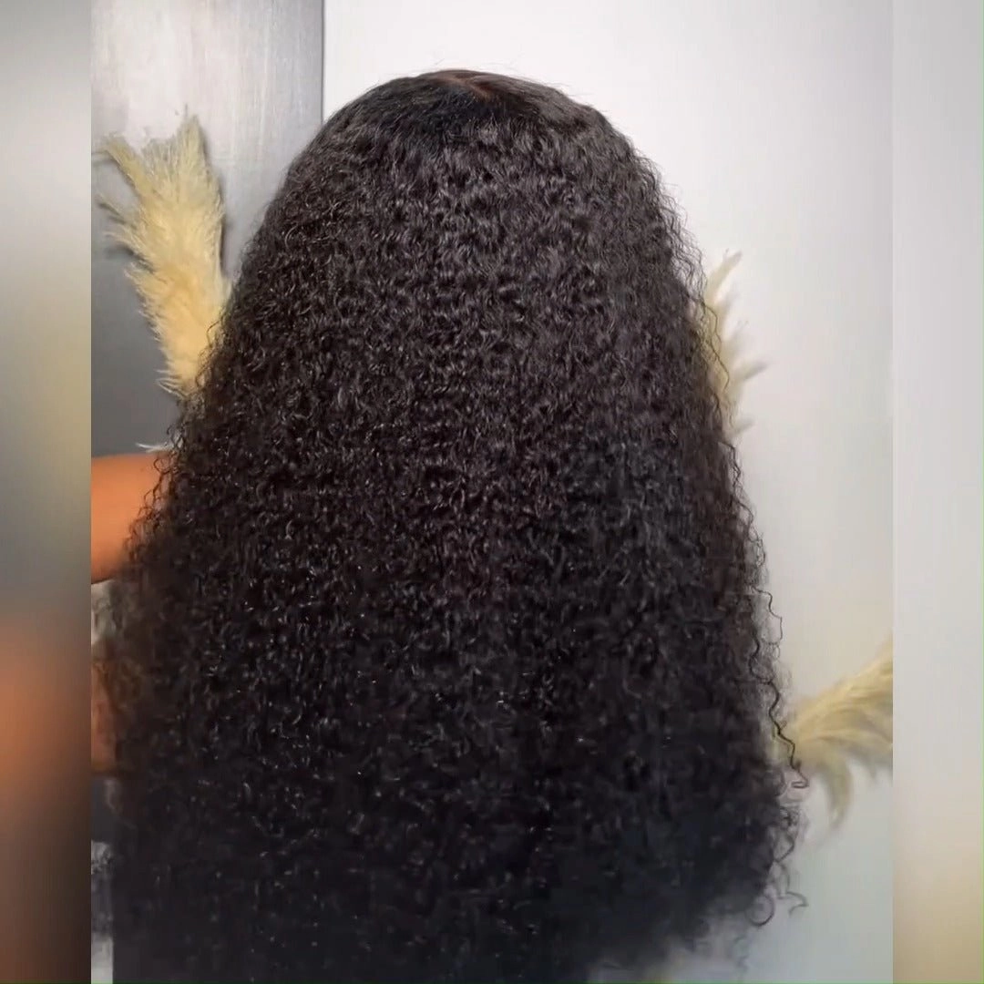 24 Hours Shipping Wear and Go Glueless Soft Curly Human Hair Hd Lace Frontal Pre Plucked Wigs 180% Density
