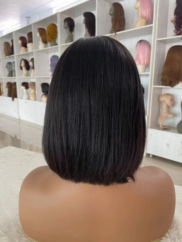24hrs shipping Chinalacewig 100% Human Virgin Hair Short Bob Style C-part Lace Front Wigs CF551