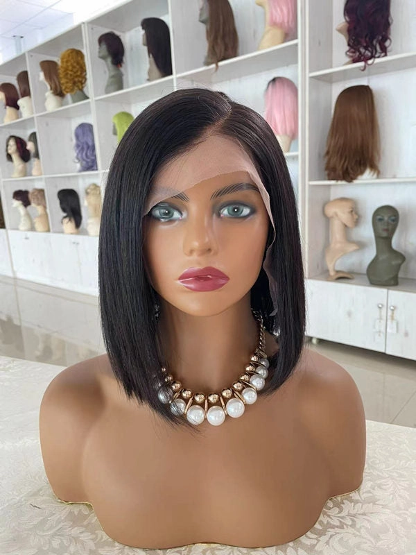 24hrs shipping Chinalacewig 100% Human Virgin Hair Short Bob Style C-part Lace Front Wigs CF551