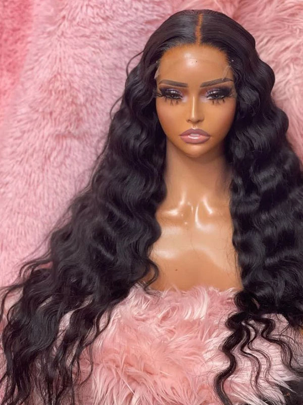 24hrs shipping Chinalacewig Deep Wave 136 HD Lace Virgin Human Hair Wig With Pre Plucked NCF88