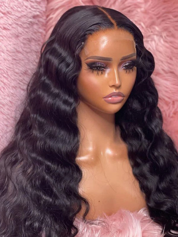 24hrs shipping Chinalacewig Deep Wave 136 HD Lace Virgin Human Hair Wig With Pre Plucked NCF88