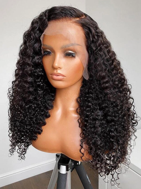 24hrs shipping Chinalacewig HD Film Lace 13x6 Lace Front Wig Deep Curly Wigs With Bleached Knots CF281