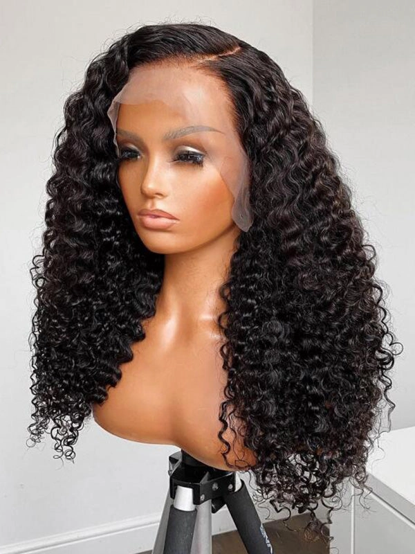 24hrs shipping Chinalacewig HD Film Lace 13x6 Lace Front Wig Deep Curly Wigs With Bleached Knots CF281