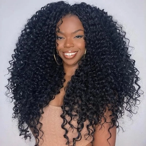 250% Density Full Curly Wave Lace Front Wigs 13x4 HD Lace Human Hair Wig