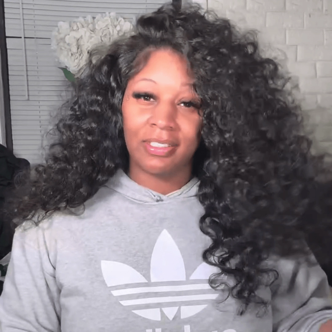 300% Density Fluffy Loose Wave Wig 13x4 Lace Front Human Hair Wigs Pre Plucked HD Lace Frontal Wig