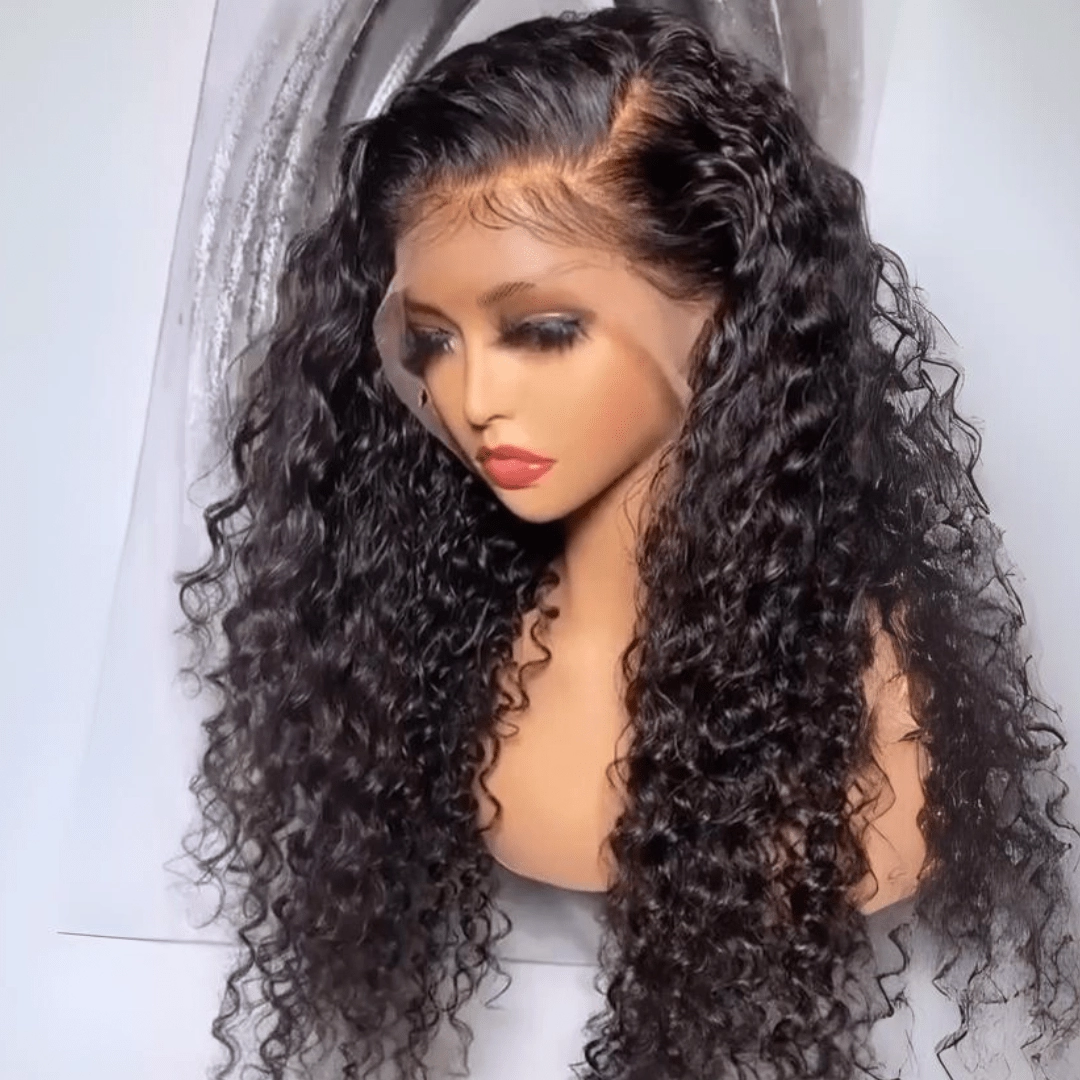 300% Density Glueless Wigs Human Hair 13x4 Water Curly Lace Frontal Wigs Pre Plucked Transparent Lace Wigs