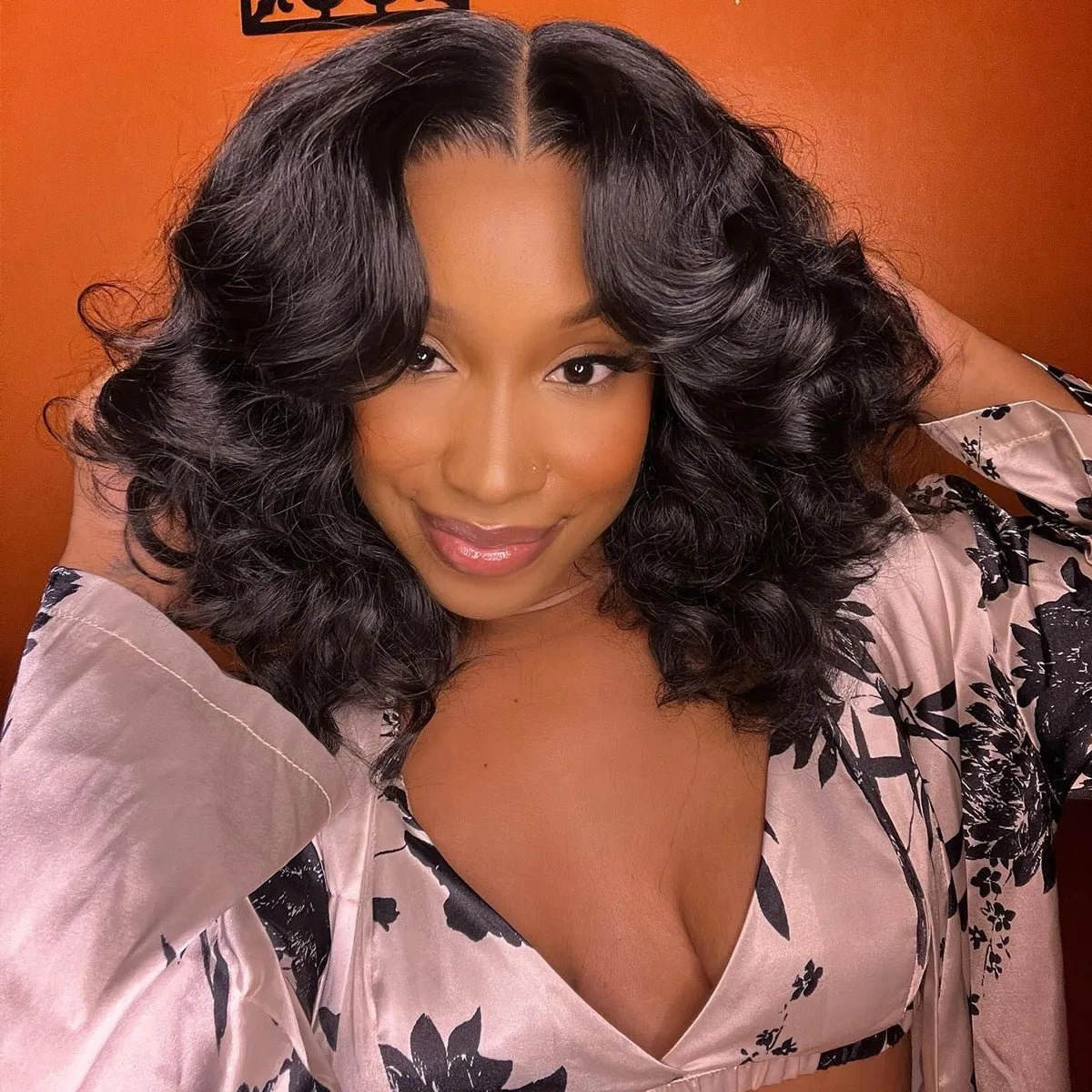 300% Density Loose Wave Wig 13x4 Lace Front Wig Short Loose Glueless Human Hair Bob Wig For Women