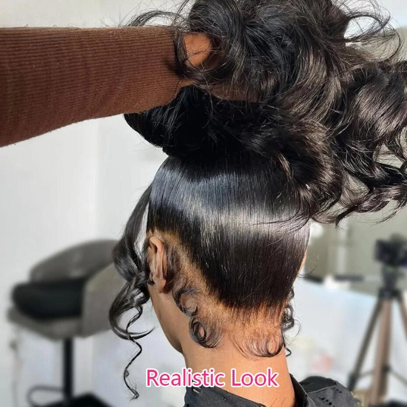 360 HD Lace Front Human Hair Wigs Invisible Water Wave Lace Front Wig With Pre Plucked Hairline For Black Women-Geetahair