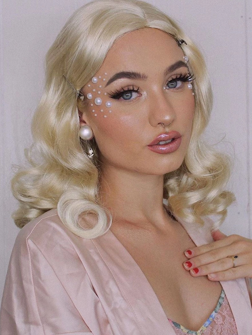 40s blonde pinup style wig with marcel waves: Lauren