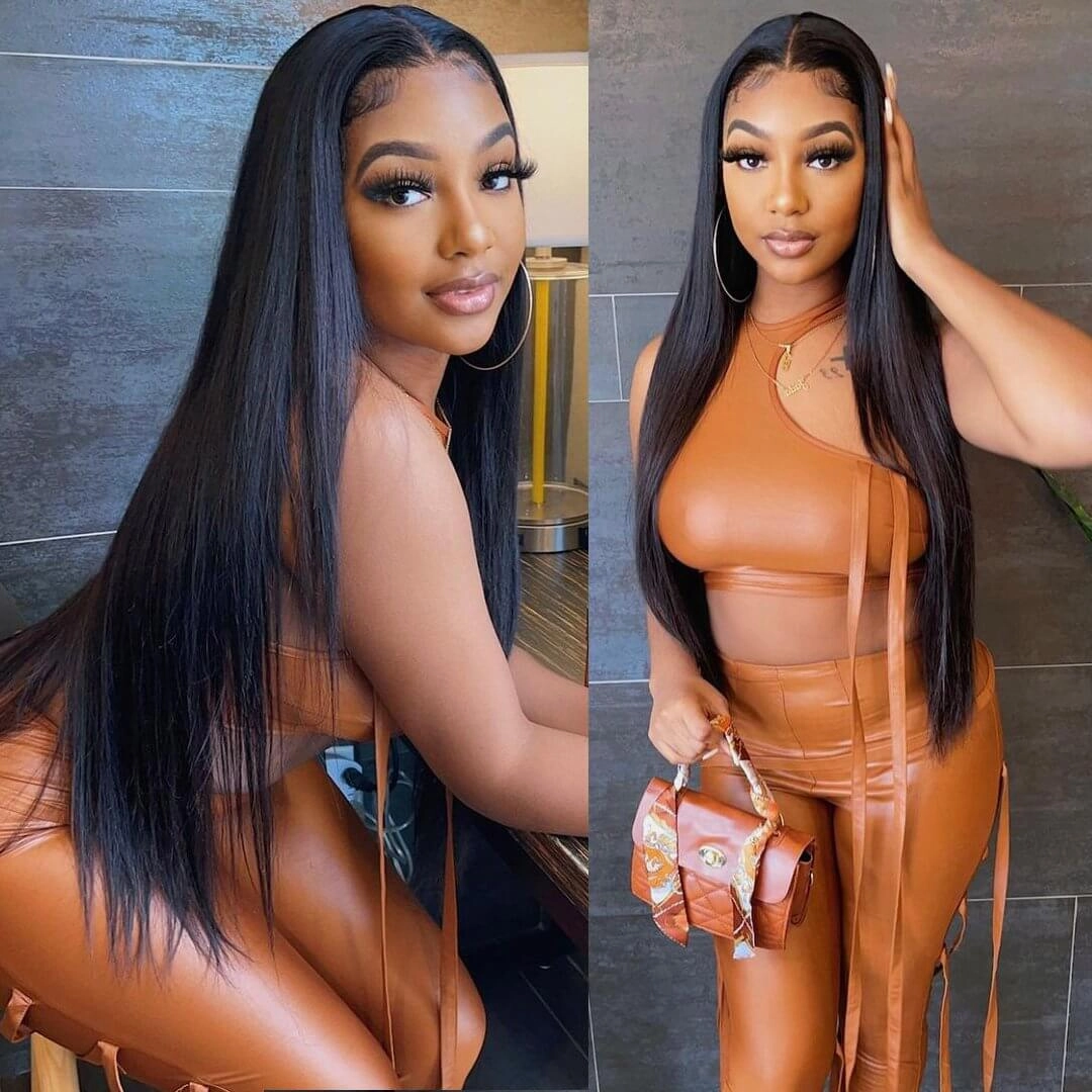 4x4 HD Transparent Lace Closure Wigs Long Straight Hair 100% Virgin Human Hair Wigs-Geeta Hair