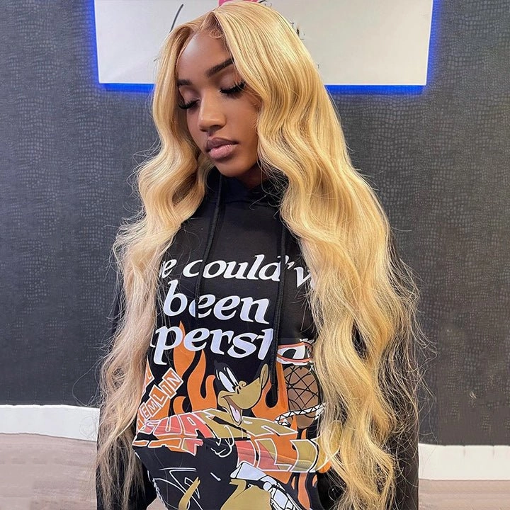 613 Hair Body Wave 5x5 Closure HD Lace Front Wig Blonde Pre Plucked Glueless Human Hair Wigs