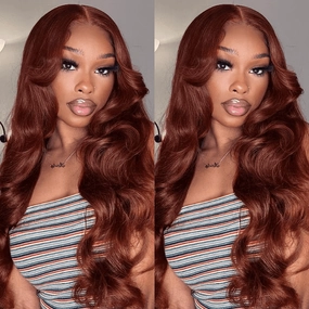 70% OFF| Reddish Brown Loose Wave Wig 6x4 Put on and Go Glueless Wigs with Bleached Knots US ONLY