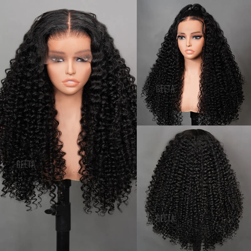 $199=30inch Deep Curly Glueless 13x4 HD Transparent Lace Front Wig Pre Plucked Brazilian Virgin Lace Front Wig with Baby Hair No Code Needed