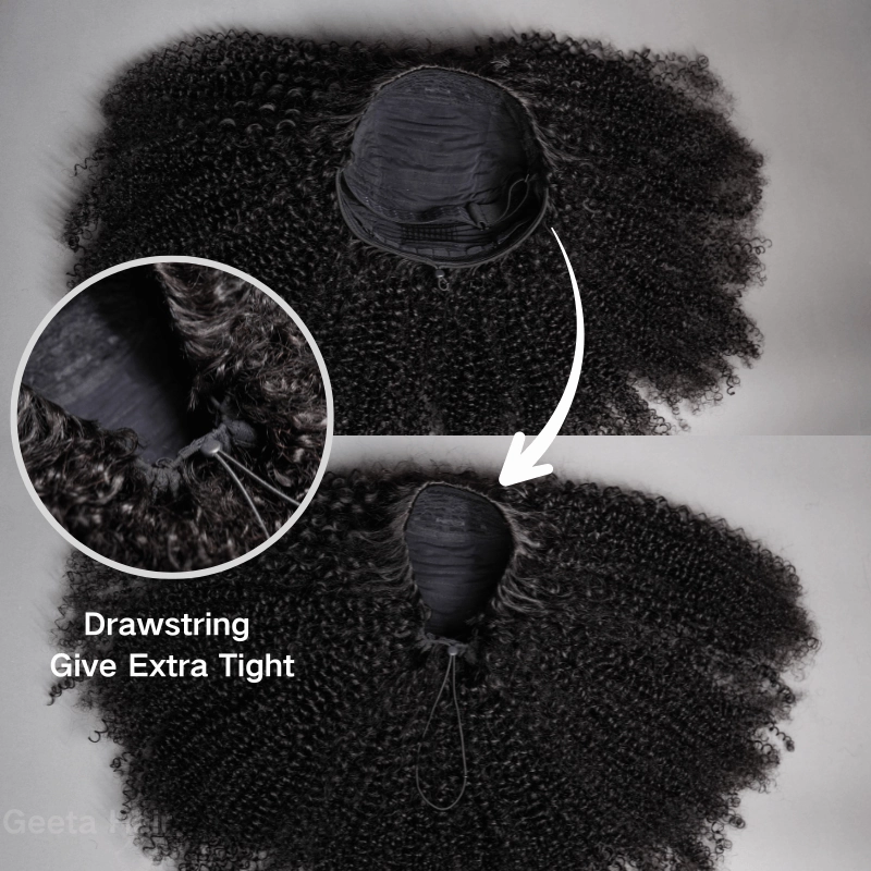 [3 In 1 Half Wig] Geeta Kinky Curly Coily Half Wig Invisible Drawstring Glueless Flip Over Wig Flash Sale