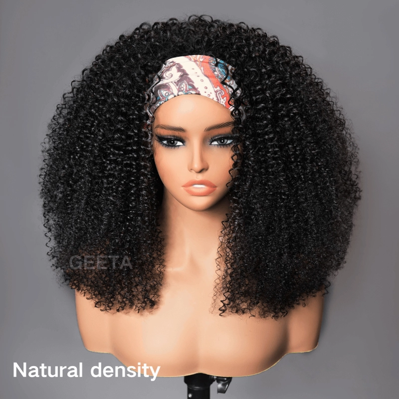 [3 In 1 Half Wig] Geeta Kinky Curly Coily Half Wig Invisible Drawstring Glueless Flip Over Wig Flash Sale
