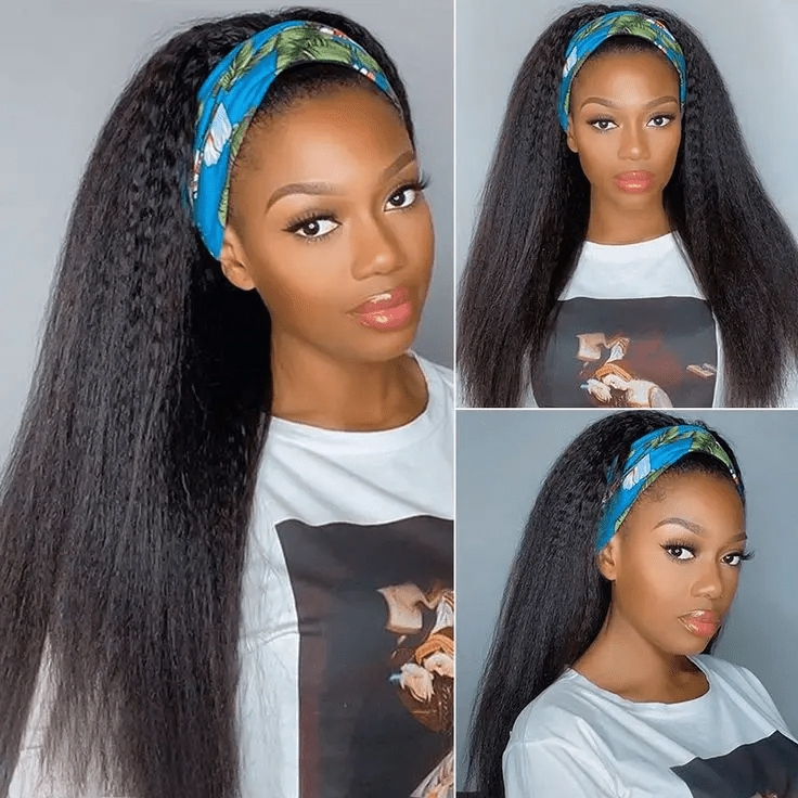 [3 In 1 Half Wig] Geeta Kinky Straight Flip Over Half Wig Invisi Drawstring Glueless Put On And Go Wig Flash Sale