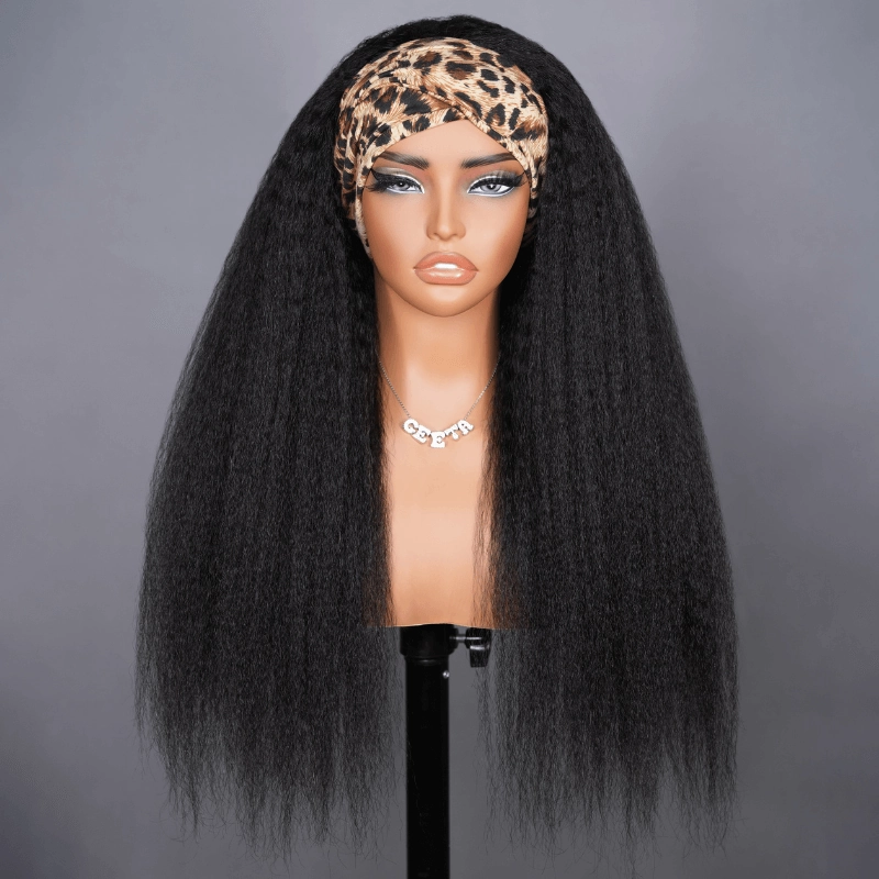 [3 In 1 Half Wig] Geeta Kinky Straight Flip Over Half Wig Invisi Drawstring Glueless Put On And Go Wig Flash Sale
