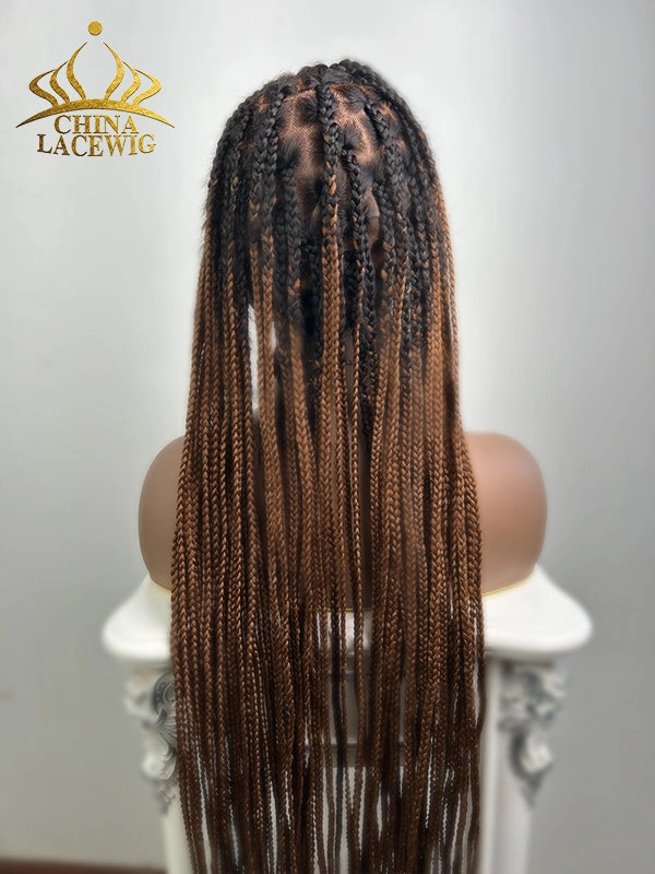  Chinalacewig Beyonc Honey Blonde Knotless Braid Wig Swiss Full Lace with Human Hair Roots
