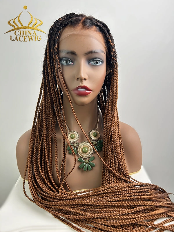  Chinalacewig Beyonc Honey Blonde Knotless Braid Wig Swiss Full Lace with Human Hair Roots