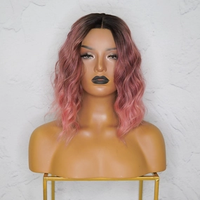 ALESSANDRA Ombre Pink Bob Lace Front Wig