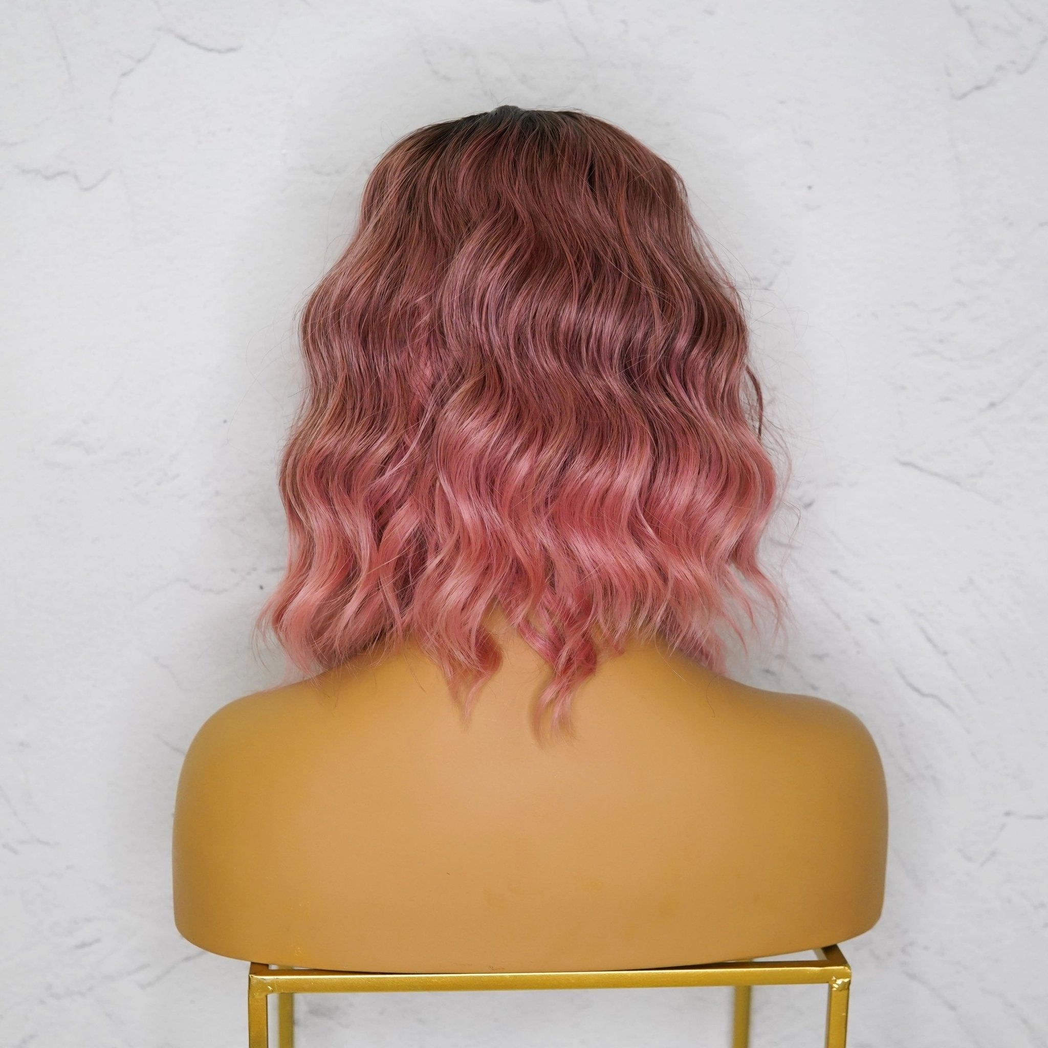 ALESSANDRA Ombre Pink Bob Lace Front Wig