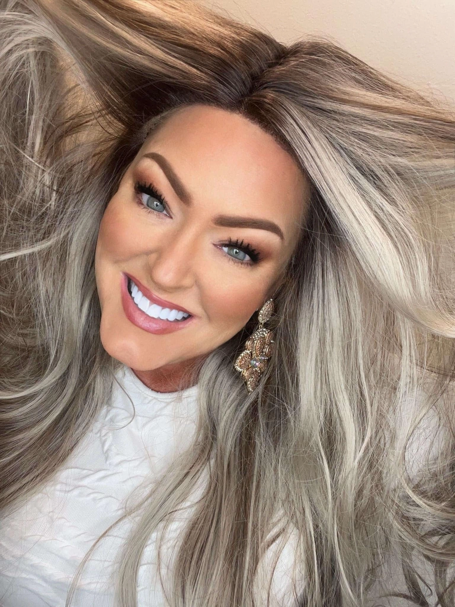 Angela Collection-Chloe Imstyle ash brown with highlight darkroot T-part lace front wig