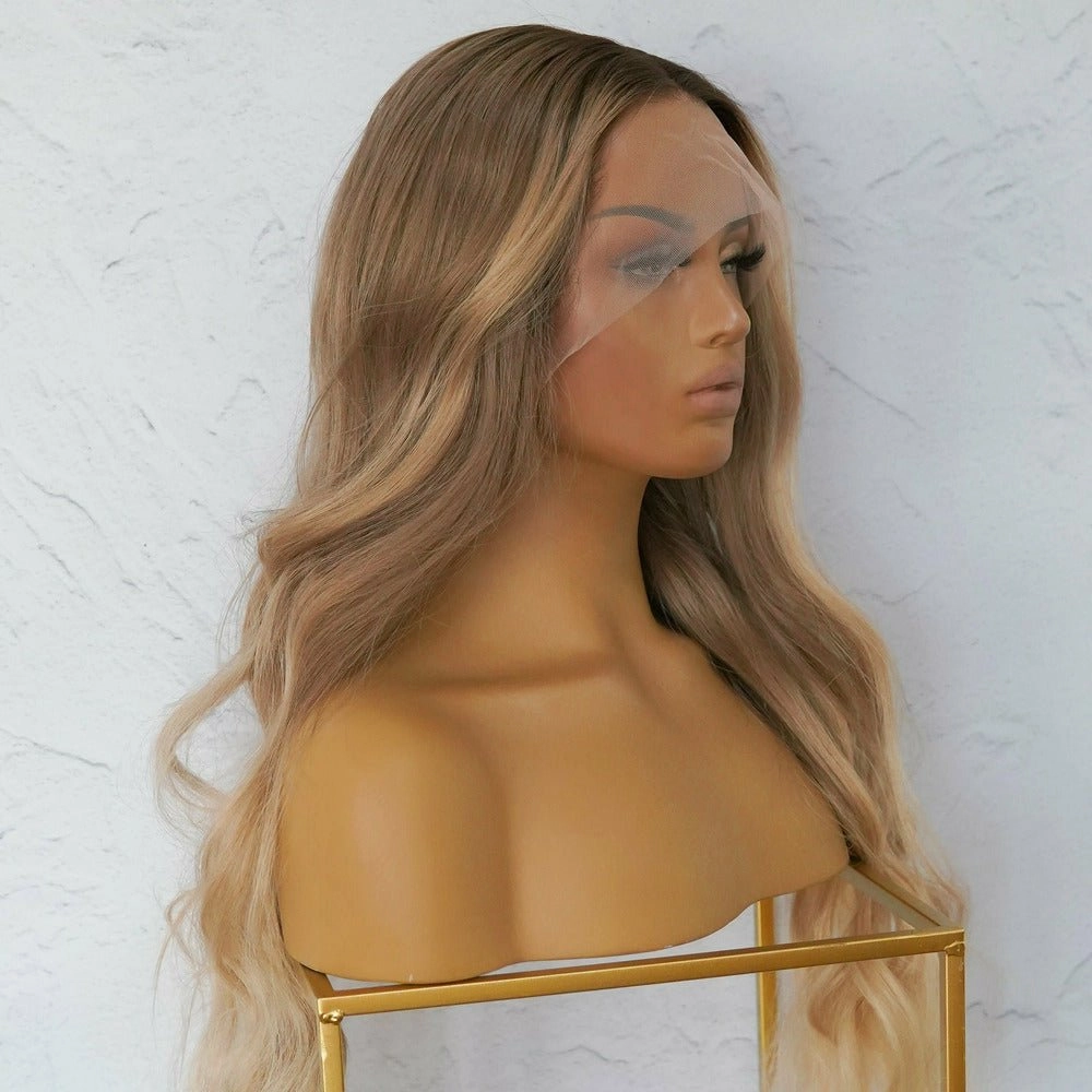 ARIA Mixed Blonde Ombre Human Hair Lace Front Wig