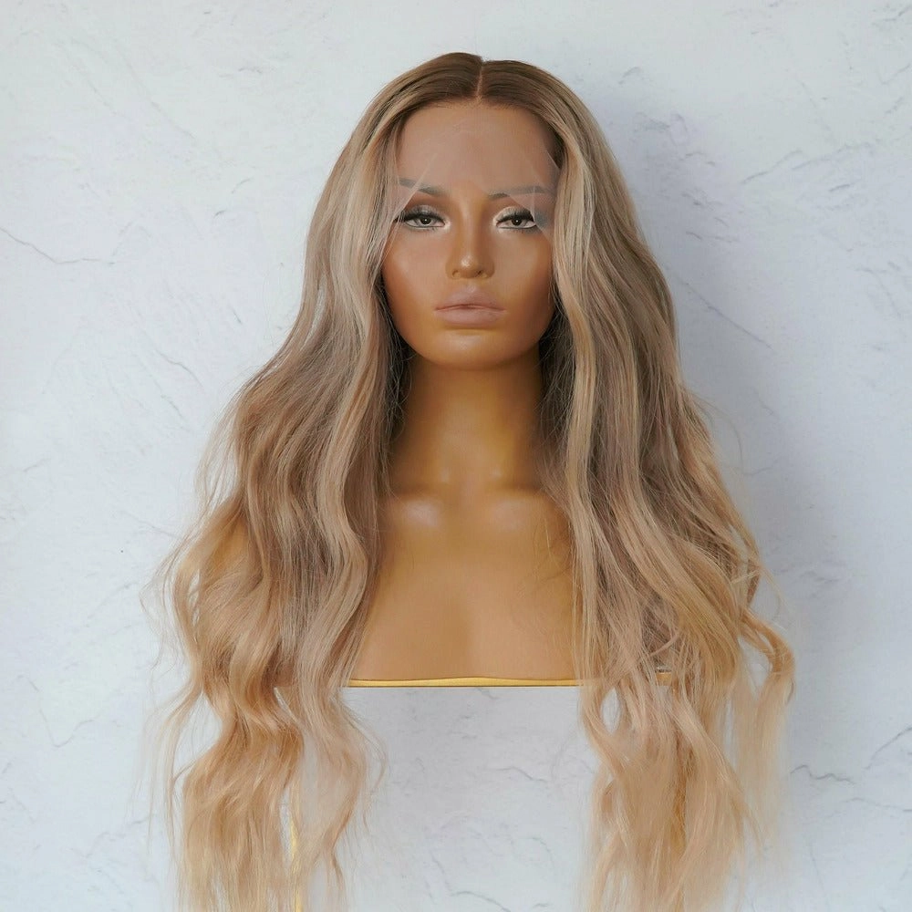 ARIA Mixed Blonde Ombre Human Hair Lace Front Wig