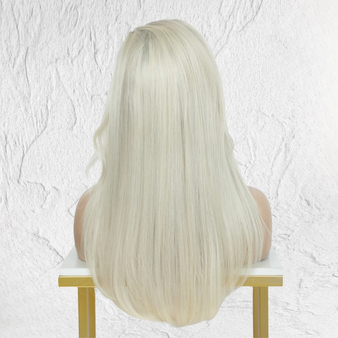 ASH Root Blonde Human Hair Lace Front Wig