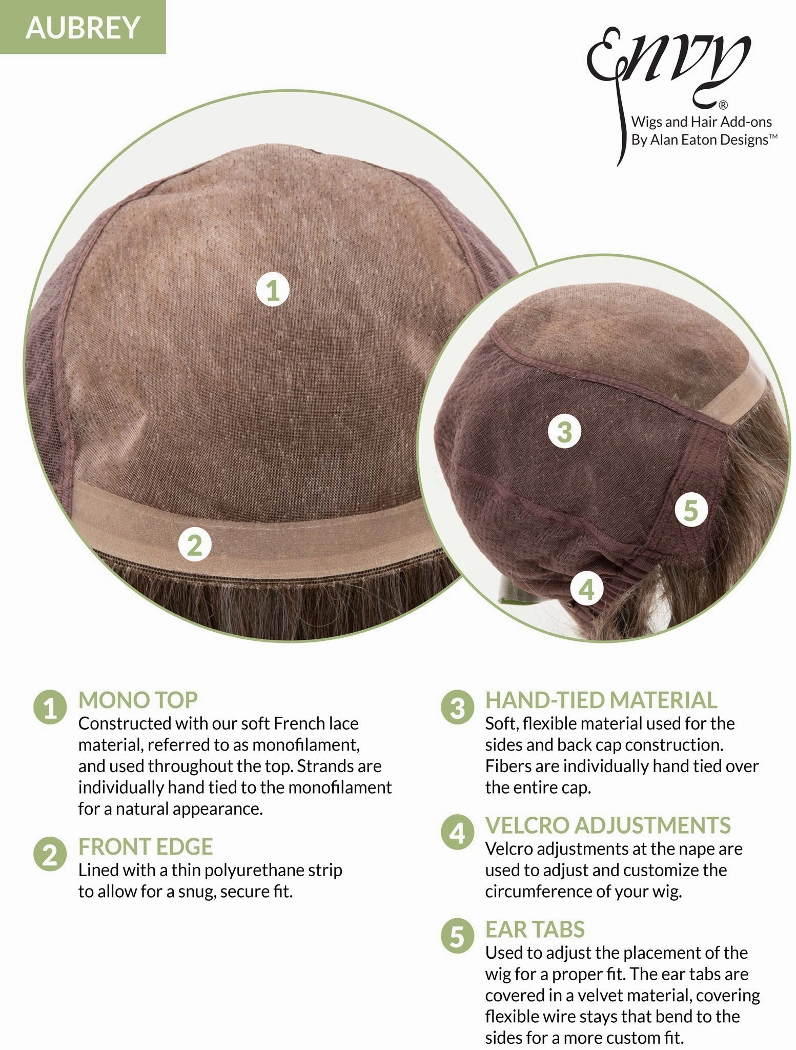 Aubrey Mono/Hand-Tied Human Hair Blend Wig By Envy (WasTulip)