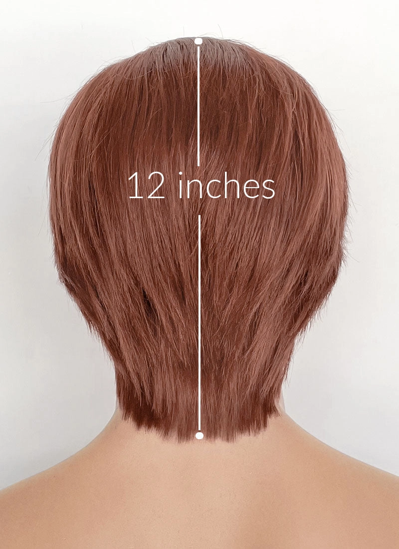 Auburn Straight Lace Front Synthetic Men's Wig LF8048