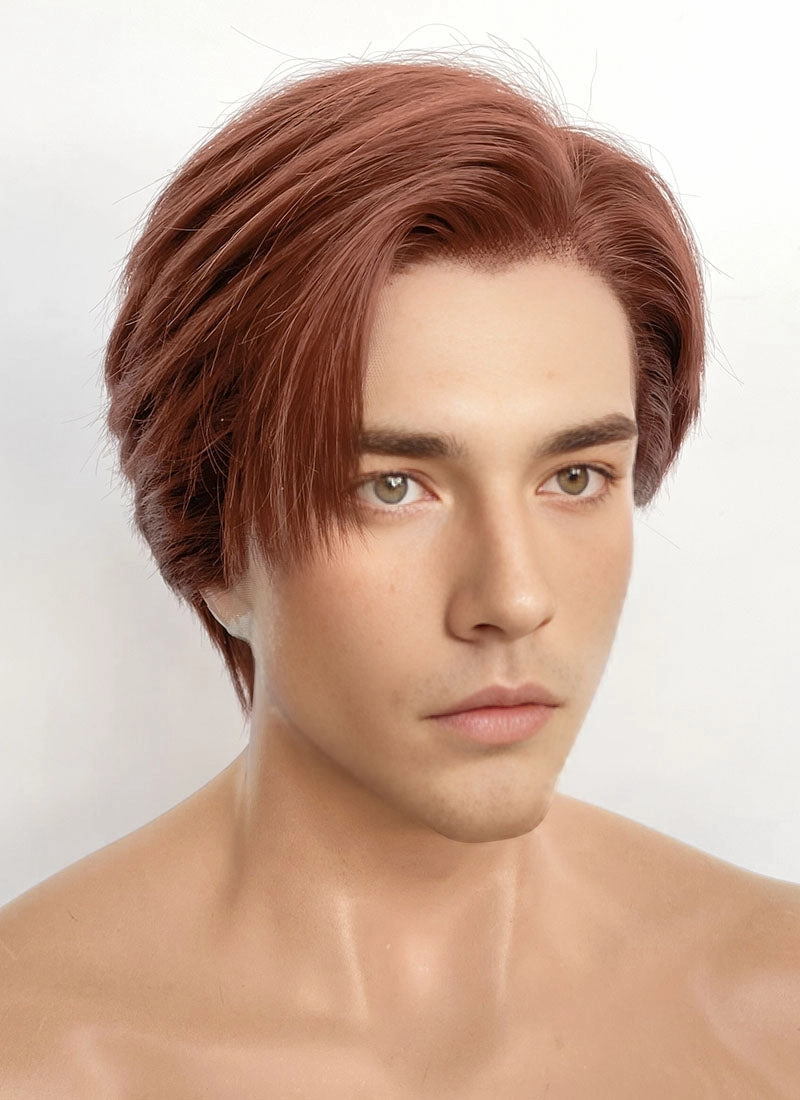 Auburn Straight Lace Front Synthetic Men's Wig LF8048