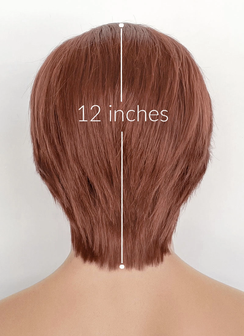 Auburn Straight Lace Front Synthetic Men's Wig LF8048