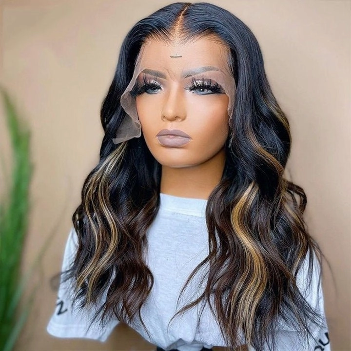 Balayage Blonde Body Wave 13x4/4x4 HD Lace Front Wig For Women Highlight Pre Plucked Hairline Human Hair Wigs