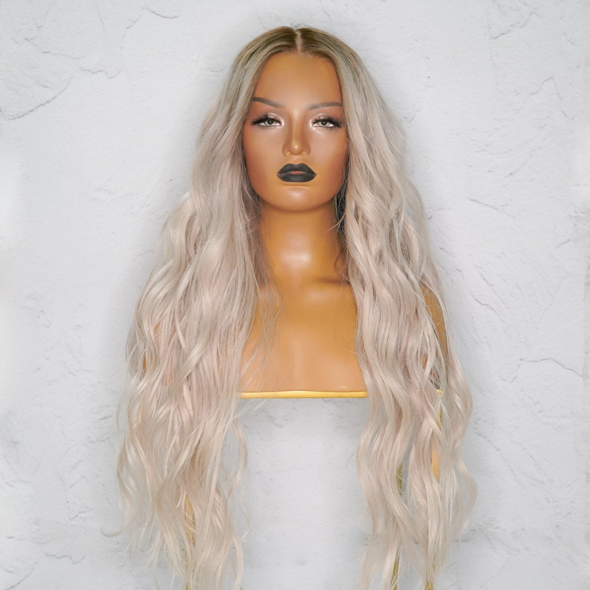 BELLE Ash Blonde Human Hair Lace Front Wig