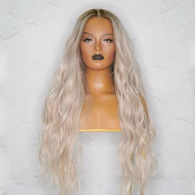 BELLE Ash Blonde Human Hair Lace Front Wig