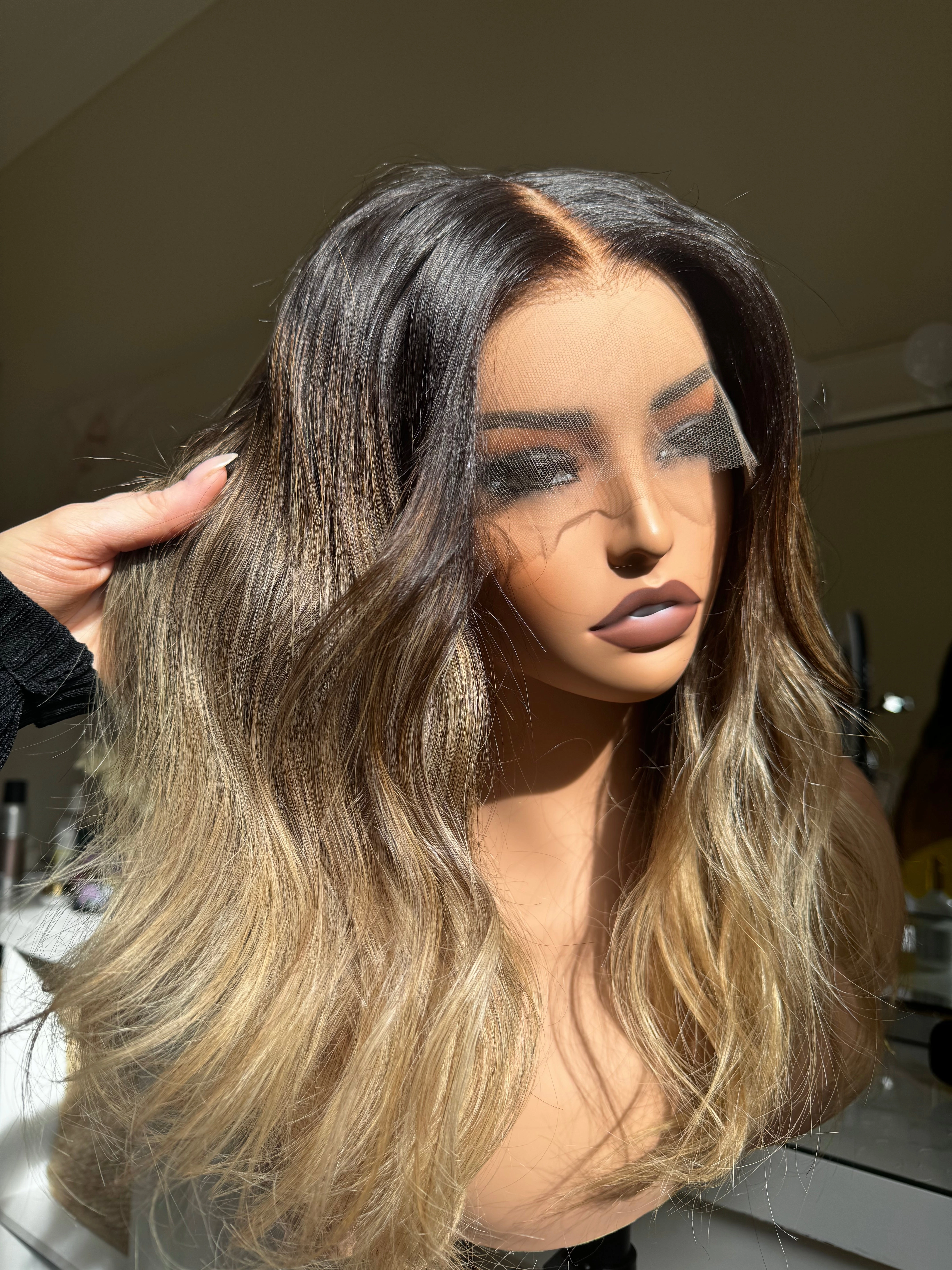 BETH Ombre Brown Human Hair Lace Front Wig ** READY TO SHIP **