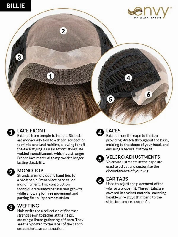 Billie Mono/Hand-Tied Human Hair Blend Wig By Envy