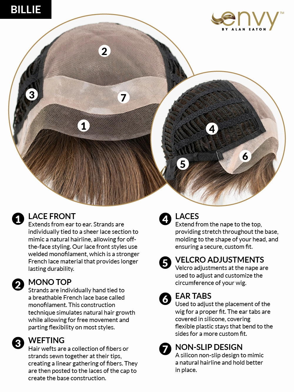 Billie Wig by Envy | Human Hair/Heat Friendly Synthetic Blend Hair | Average Cap