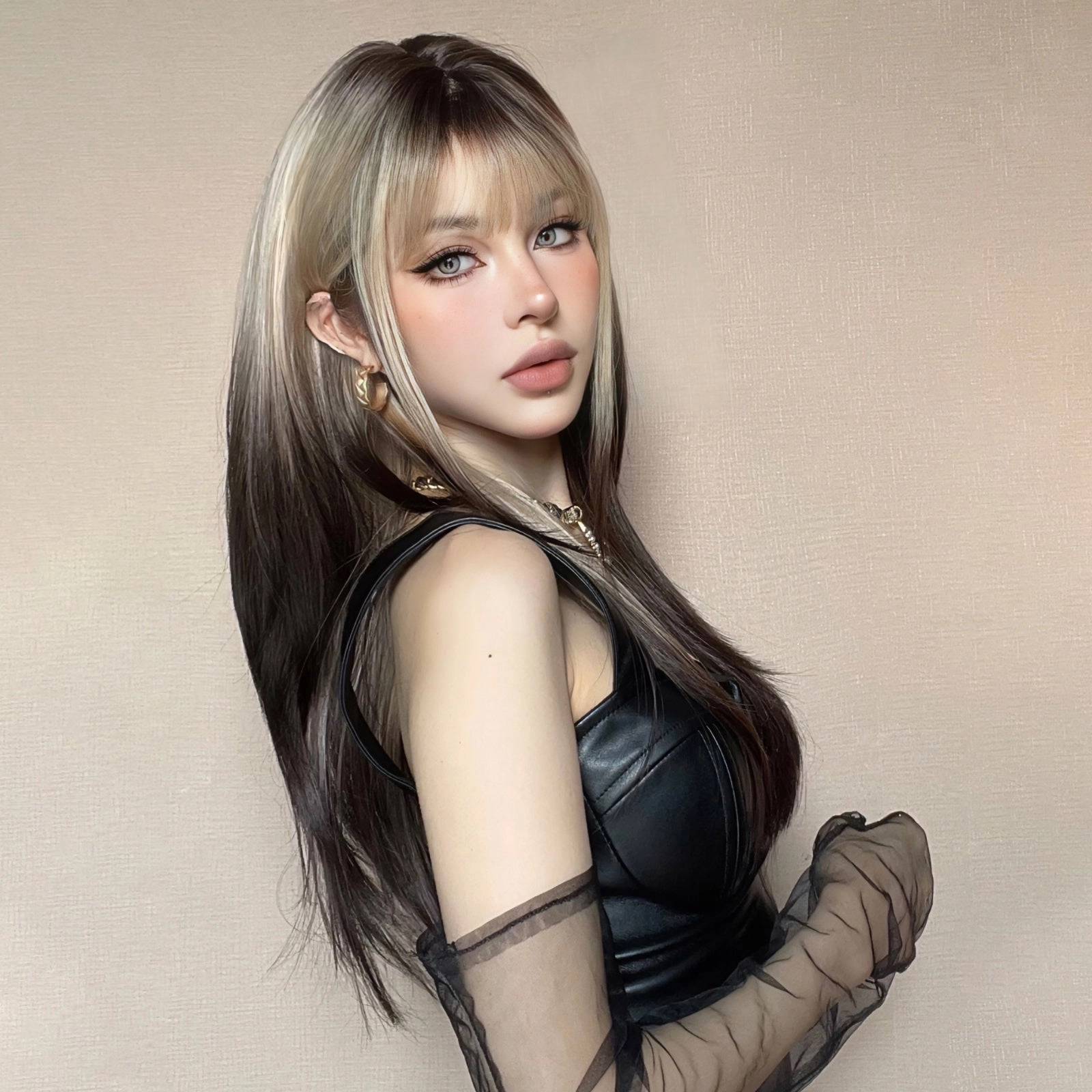 Black and Platinum Blonde Split Wig - MARKETPLACE